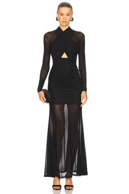 Bardot - Veria Wrap Mesh Maxi Dress