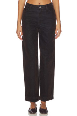 Damson Madder - Drew Flocked Denim Straight Leg