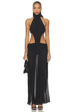 GUIZIO - Low Back Chiffon Dress