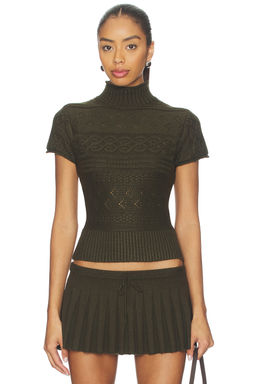 GUIZIO - Cable Knit Turtleneck Top
