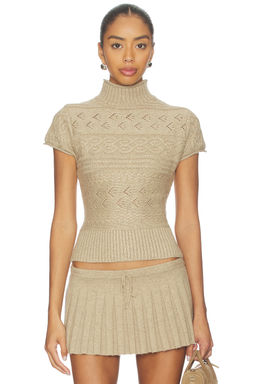 GUIZIO - Cable Knit Turtleneck Top