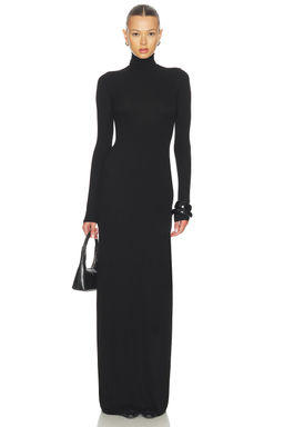 Enza Costa - Silk Rib Fluid Turtleneck Dress