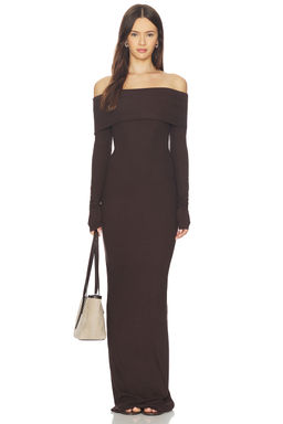Eterne - Long Sleeve Off Shoulder Maxi Dress