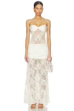 For Love & Lemons - Corded Lace Silk Jacquard Maxi Dress