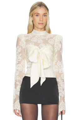 For Love & Lemons - Corded Lace Silk Jacquard Bodysuit