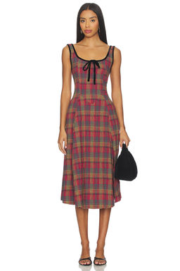 Free People - Freya Plaid Midi Dress