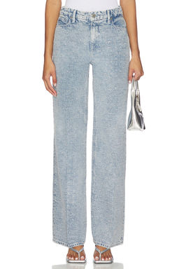 Good American - Good Skate Wide Leg Crystal Jeans