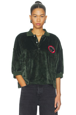 GCDS - Chenille Kittho Patch Cropped Polo Shirt