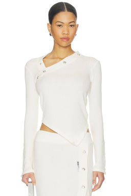 GCDS - Ribbed Snap Long Sleeve Top