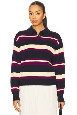 Guest In Residence - Collegiate Stripe Polo Top