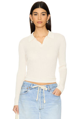 Guest In Residence - Long Sleeve Cashmere Shrunken Polo