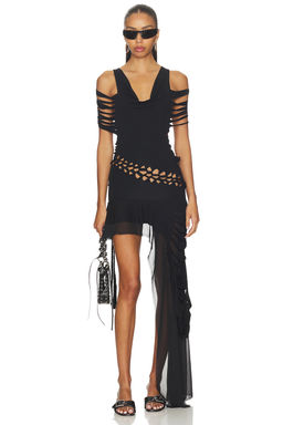 Jaded London - Macrame Slashed Layered Dress