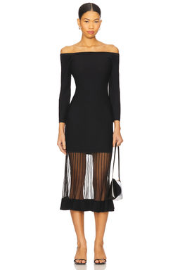 Milly - Ots Sheer Knit Midi Dress