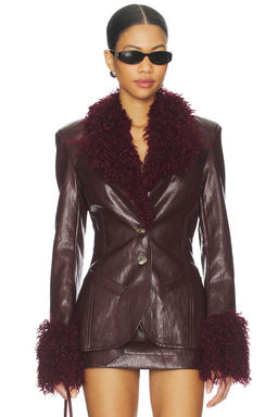 Milkwhite - Fitted Blazer With Faux Fur Detail