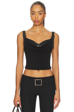 MARRKNULL - Printed Pleated Corset Top