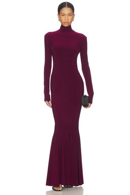 Norma Kamali - Long Sleeve Turtle Fishtail Gown