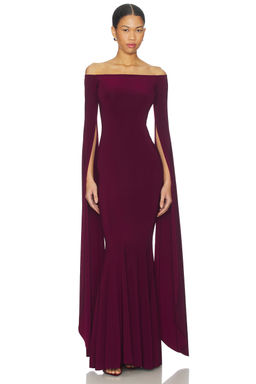 Norma Kamali - Off Shoulder Ribbon Sleeve Fishtail Gown