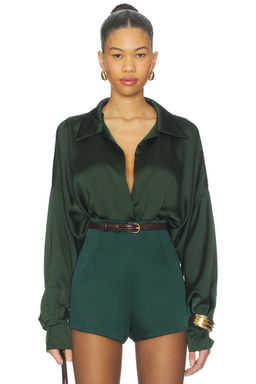 Norma Kamali - Super Oversized Boyfriend Shirt Bodysuit