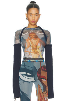 Ottolinger - Mesh Hybrid Longsleeve in Julien Ceccaldi Print
