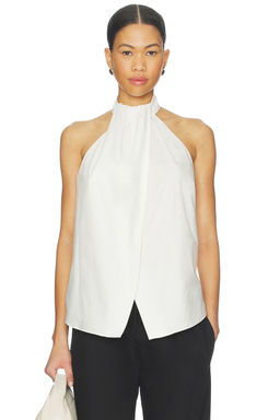 St. Agni - Oxford Halter Tie Back Top