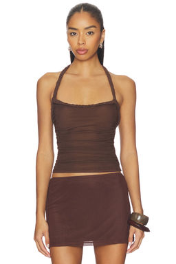 SNDYS - Gianna Ruched Halterneck Top