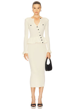 self-portrait - Asymmetric Knit Midi Dress