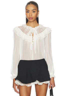self-portrait - Georgette Lace Blouse