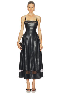 Weworewhat - Lace Panel Corset Midi Dress