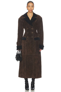 Weworewhat - x Premium Double Breasted Suede Coat