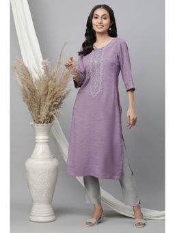 Aurelia - Purple Embroidered Kurta