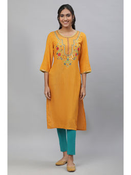 Aurelia - Yellow Embroidered Festive Kurta