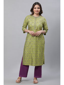 Aurelia - Green Embroidered Festive Kurta In Floral Print