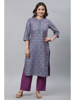 Aurelia - Purple Embroidered Festive Kurta In Floral Print