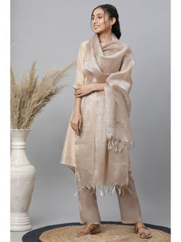 Aurelia - Beige Stripe Banaras Dupatta