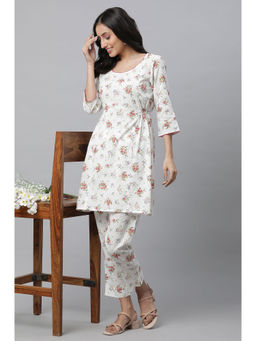 Aurelia - White Sheer Sucker Kurta (Set of 2)