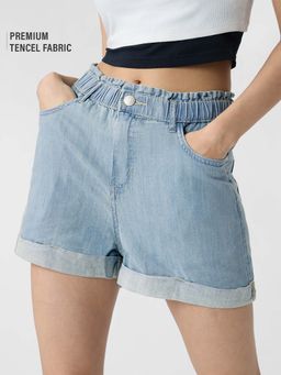 The Souled Store - Originals Denim : Stone Women Denim Blue Shorts