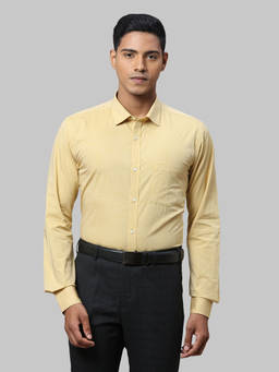 Park Avenue - Printed Medium Yellow Formal Shirt