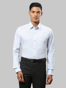 Raymond - Checks Light Blue Formal Shirt