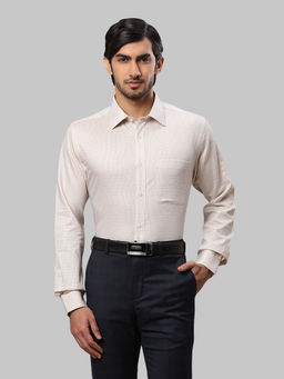 Raymond - Checks Beige Formal Shirt