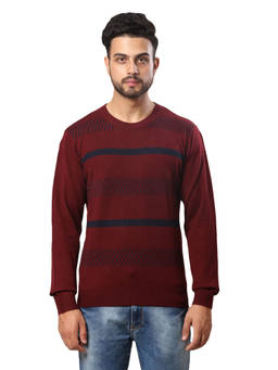 Raymond - Stripes Dark Maroon Sweater