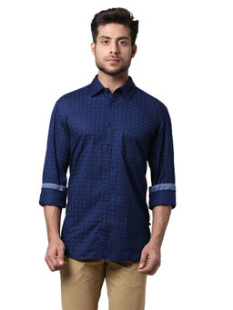 Parx - Printed Blue Casual Shirt