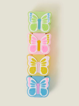Accessorize London - Multi-Color Kids Girls Butterfly Highlighters Pack Of 4 (Set of 4)