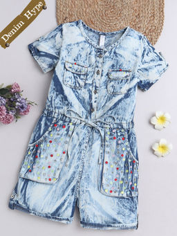 Hopscotch - Denim Playsuit