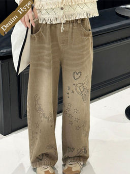 Hopscotch - Graphic Print Denim Jeans