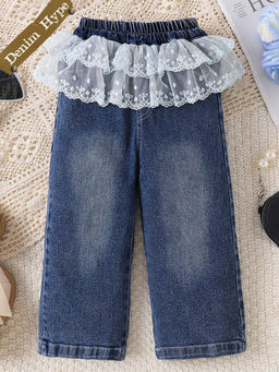 Hopscotch - Ruffle Lace Denim Jeans