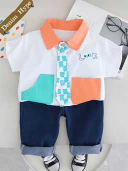 Hopscotch - 2-Piece Colour-Blocked Shirt and Denim Jeans