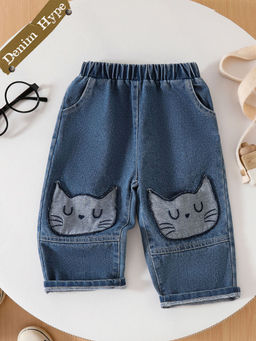 Hopscotch - Kitty Embroidered Denim Jeans