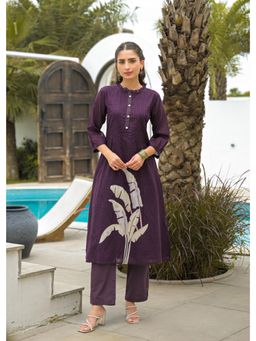 CUSTARD - Printed Cotton Kurta with Pant For Women