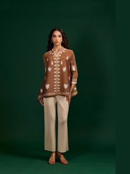 O-PAP STYLE - Brown Sahara Top with Pant
