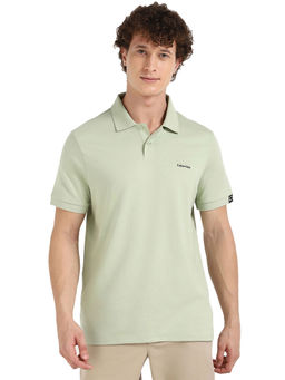 Calvin Klein - Green Solid Regular Fit Polo T-Shirt